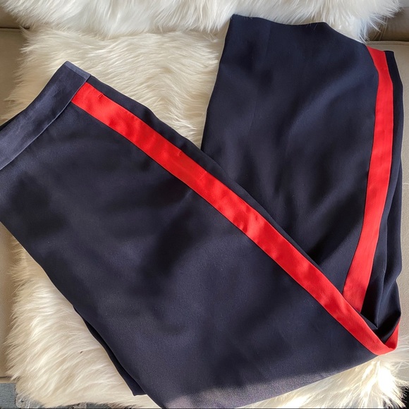 Boden Navy & Red Exeter Wide Leg Pants - Picture 5 of 6